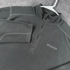 Columbia Fleece Pullover Mens M Medium Charcoal Grey Quarter Zip Hiking Casual